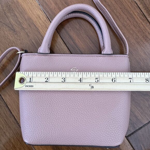 Nanette Lepore Mini Crossbody Bag Blush Pink Vegan Preppy Classic Minimal - Picture 13 of 16